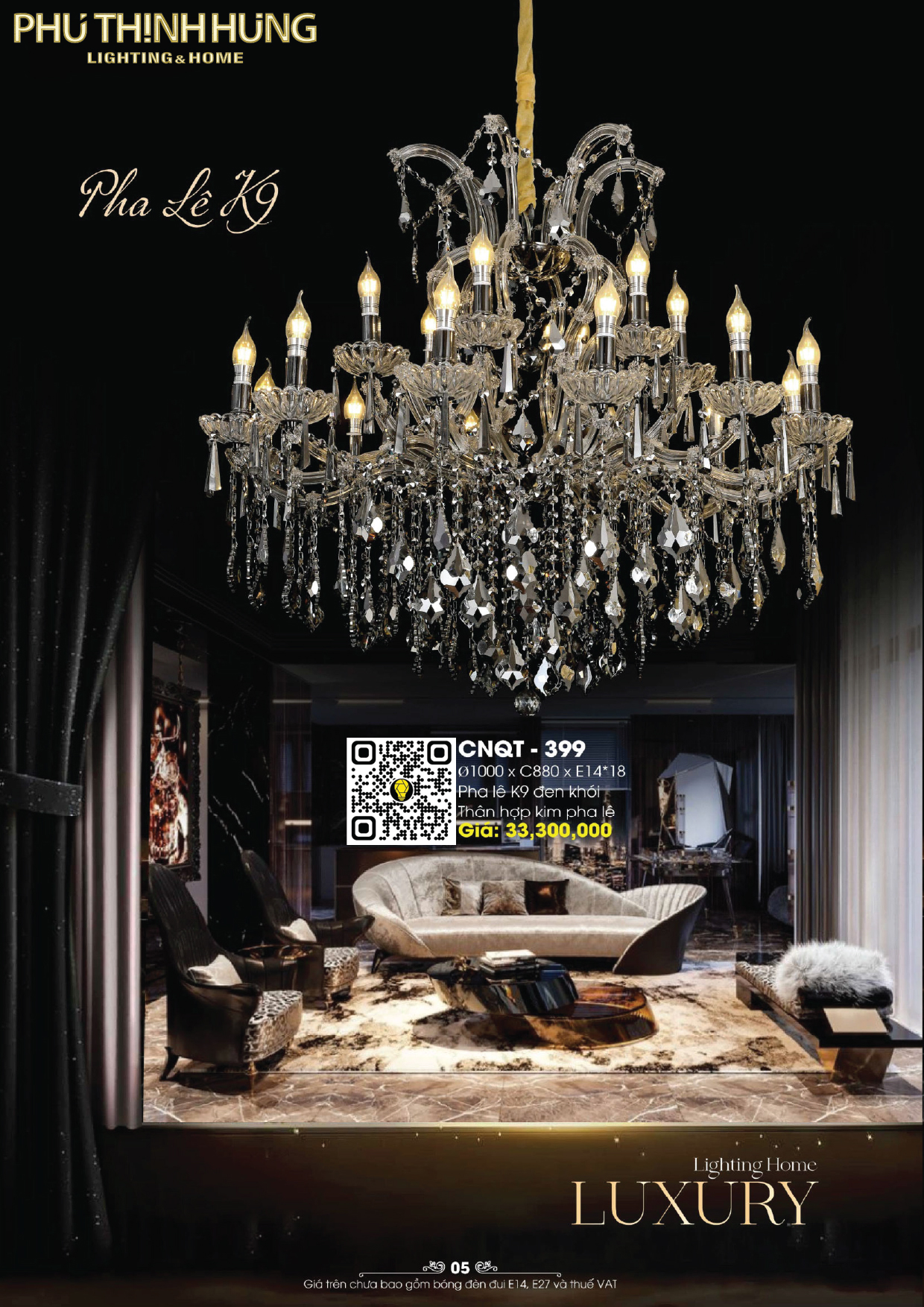 Đèn Chùm Pha Lê LightingHome CNQT-399