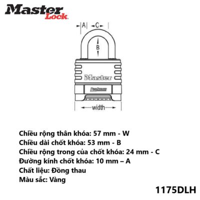 Khóa bấm mã số Masterlock 1175DLH Masterlock 1175DLH 2