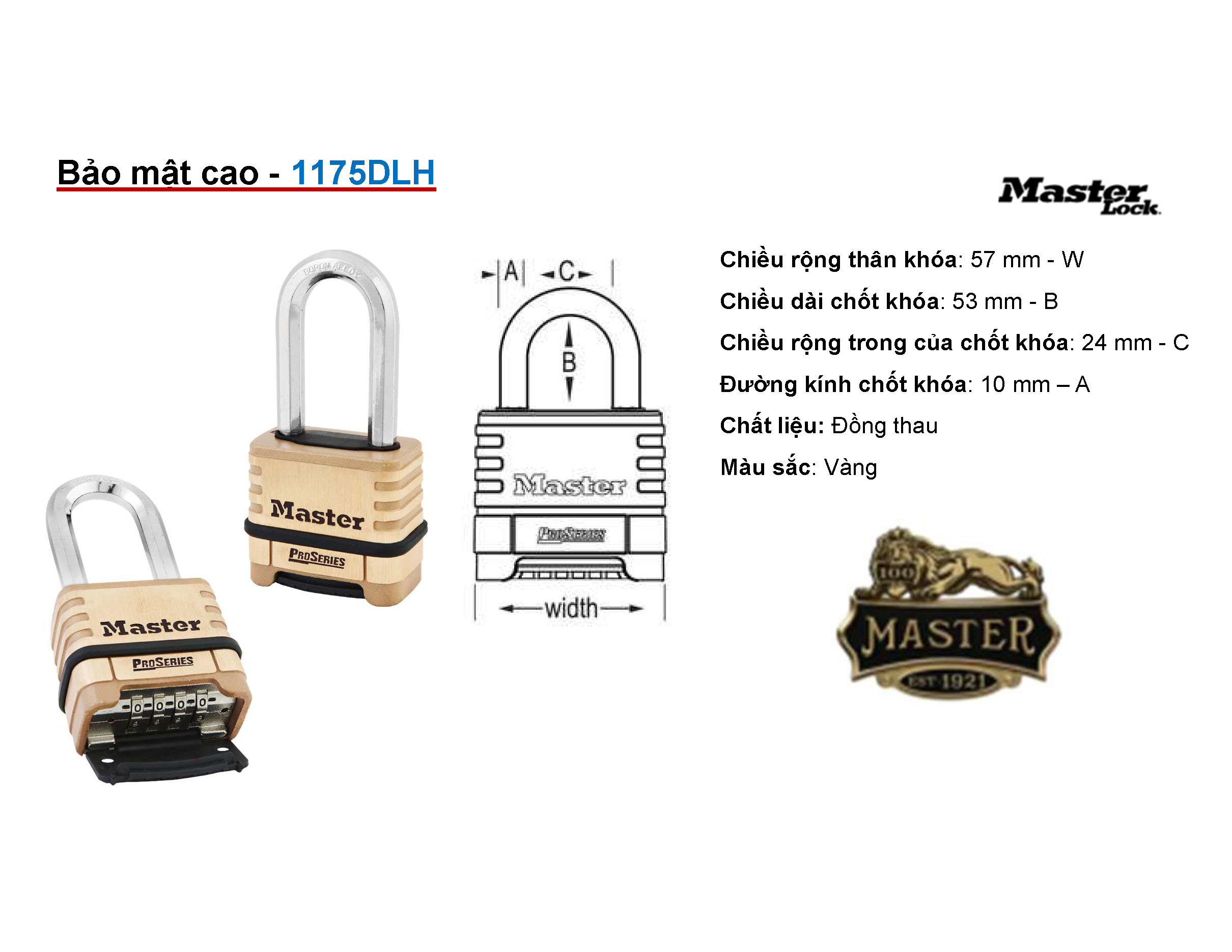 Khóa bấm mã số Masterlock 1175DLH Masterlock 1175DLH 3