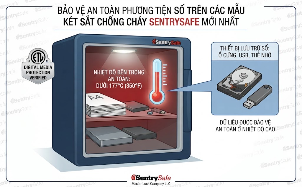 SentrySafe Hà Nội Bao ve an toan phuong tien so tren cac mau ket sat chong chay SentrySafe moi nhat