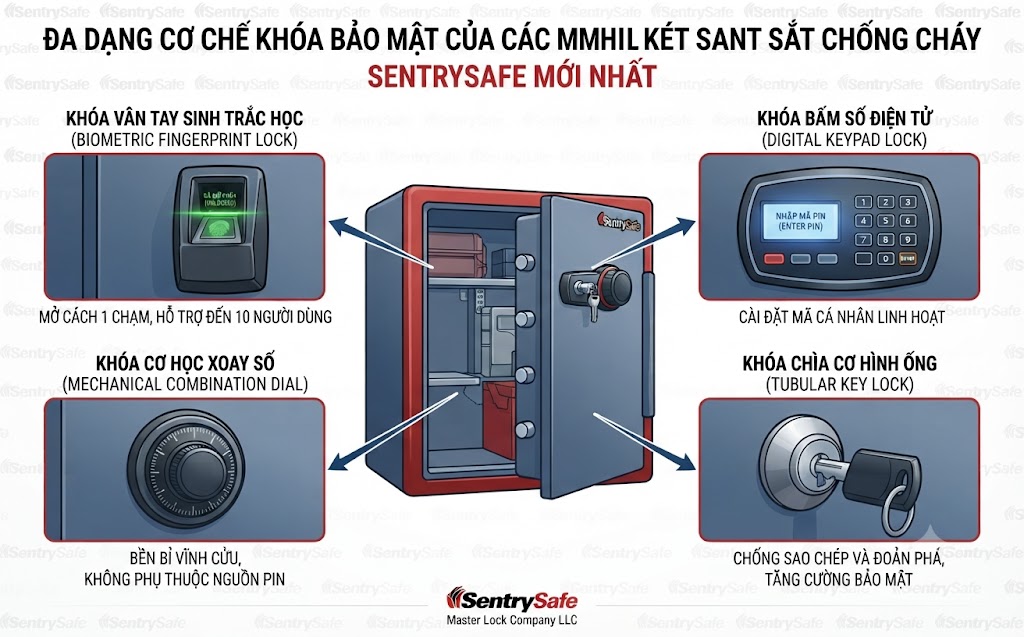 SentrySafe Hà Nội Da dang co che khoa bao mat cua cac mau ket sat chong chay SentrySafe moi nhat