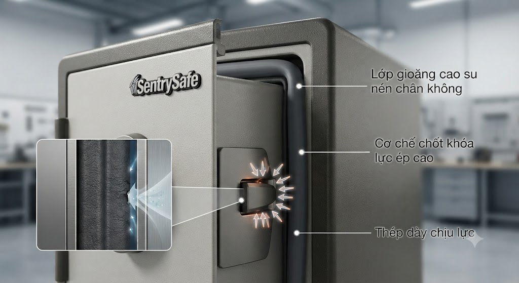 SentrySafe TPHCM Giai ma lop gioang cao su nen chan khong tao nen ky tich tai SentrySafe TPHCM