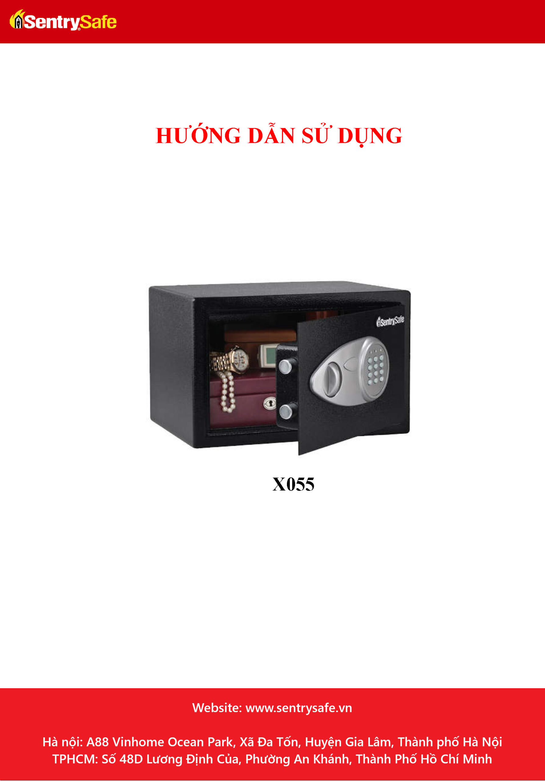 Huong dan su dung ket sat SentrySafe X055 Page 1 scaled