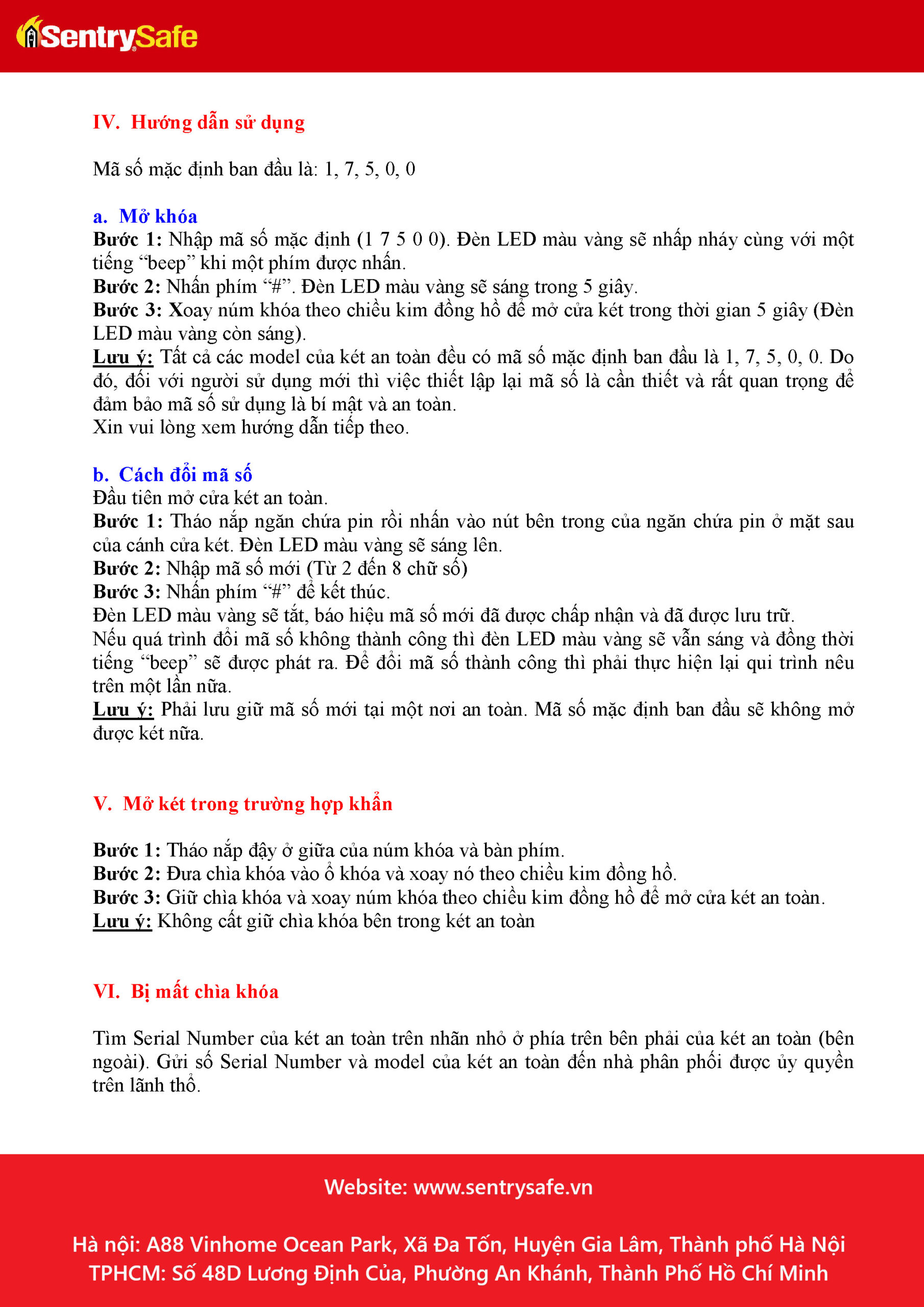 Huong dan su dung ket sat SentrySafe X055 Page 5 scaled