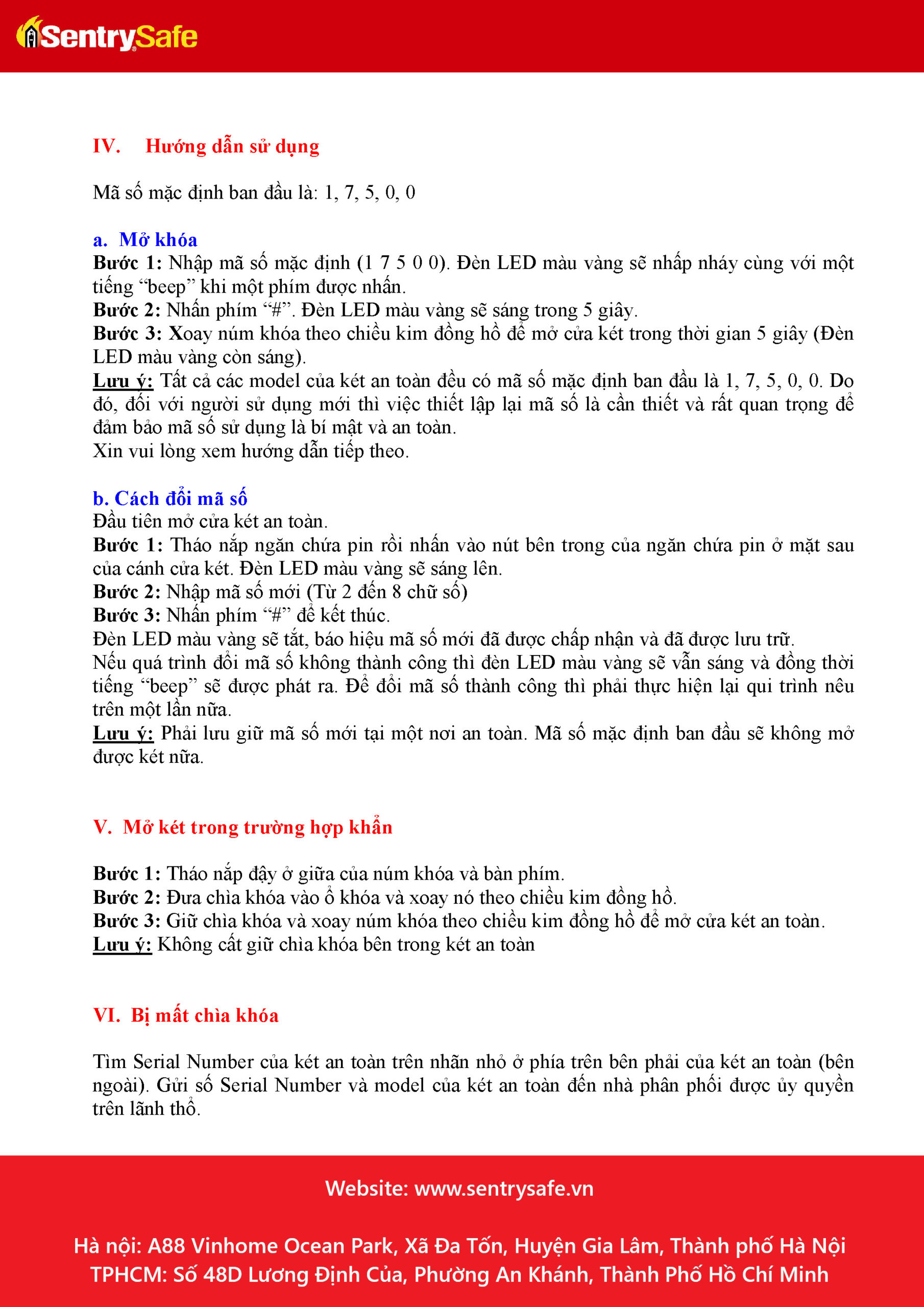 Huong dan su dung ket sat Sentrysafe X075 Page 5 scaled