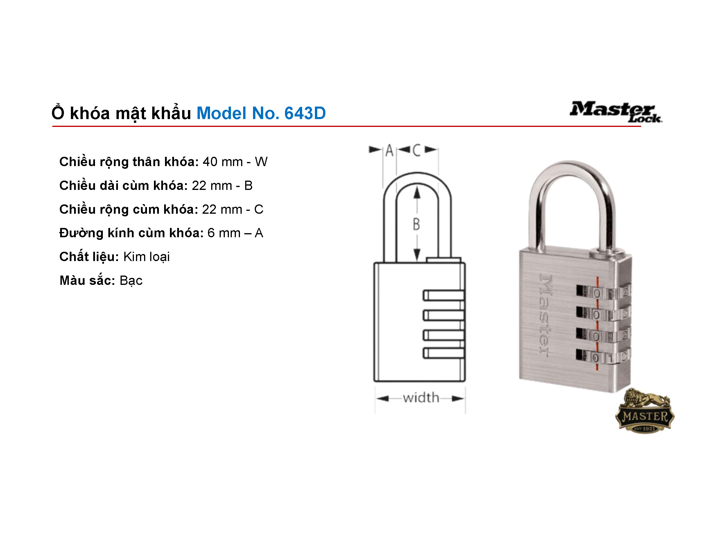 Masterlock 643D 1