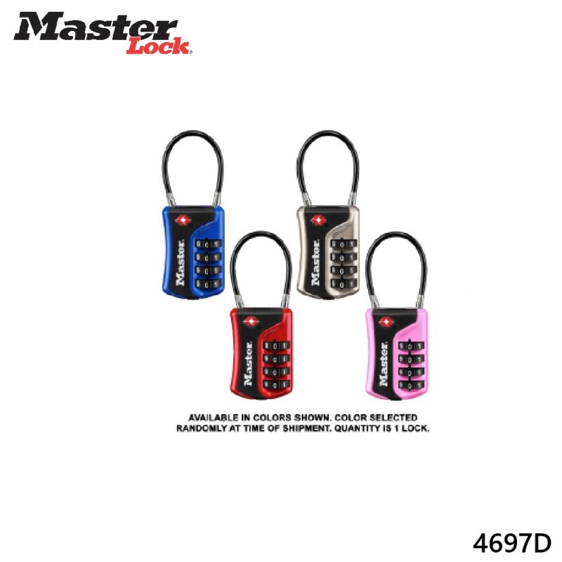 Khóa dây cáp mã số Masterlock 4697D Khóa dây cáp mã số Masterlock 4697D